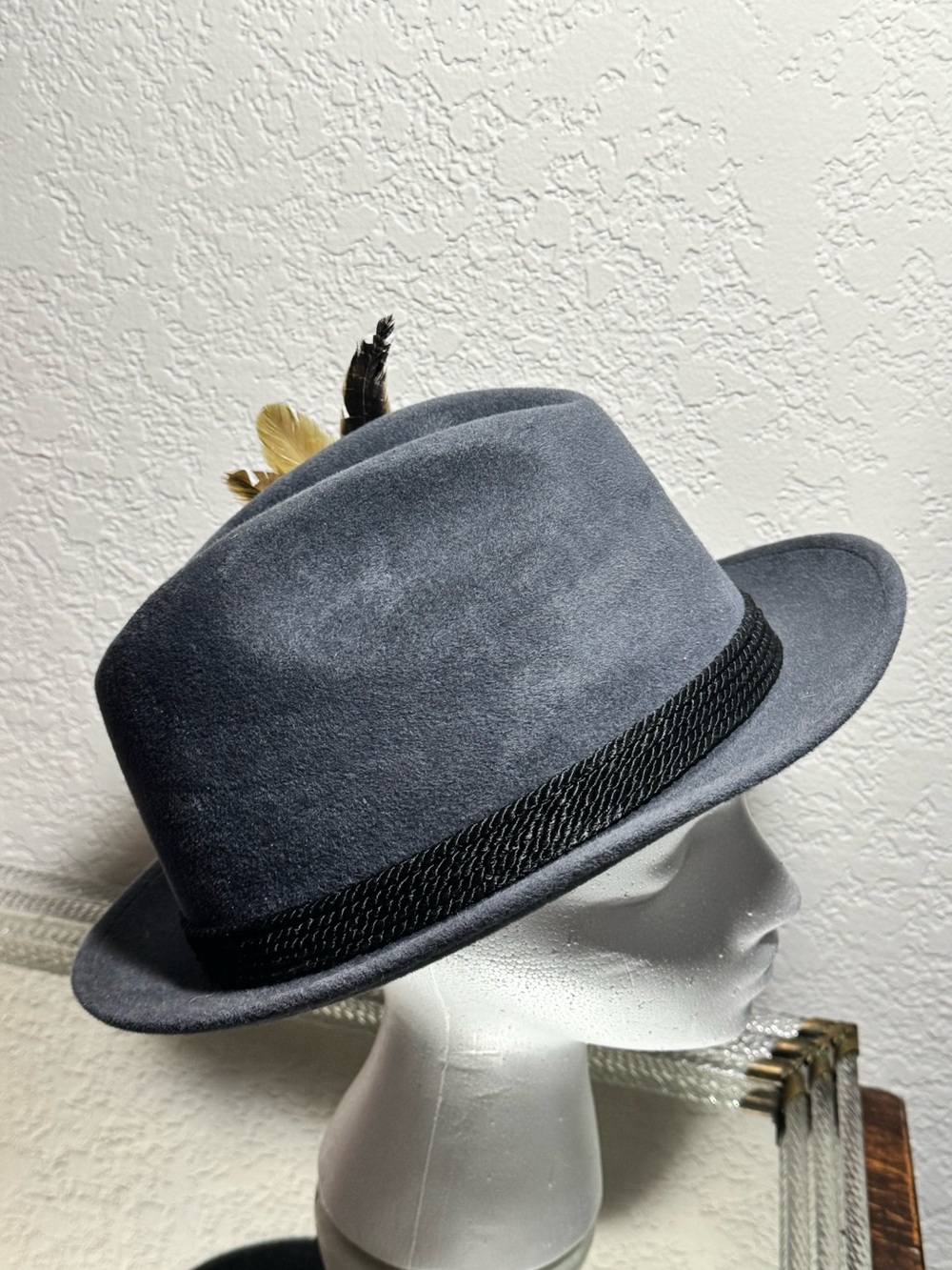 Vintage Flechet Genuine Velour Chapeau Fedora Hat - Picture 4 of 9